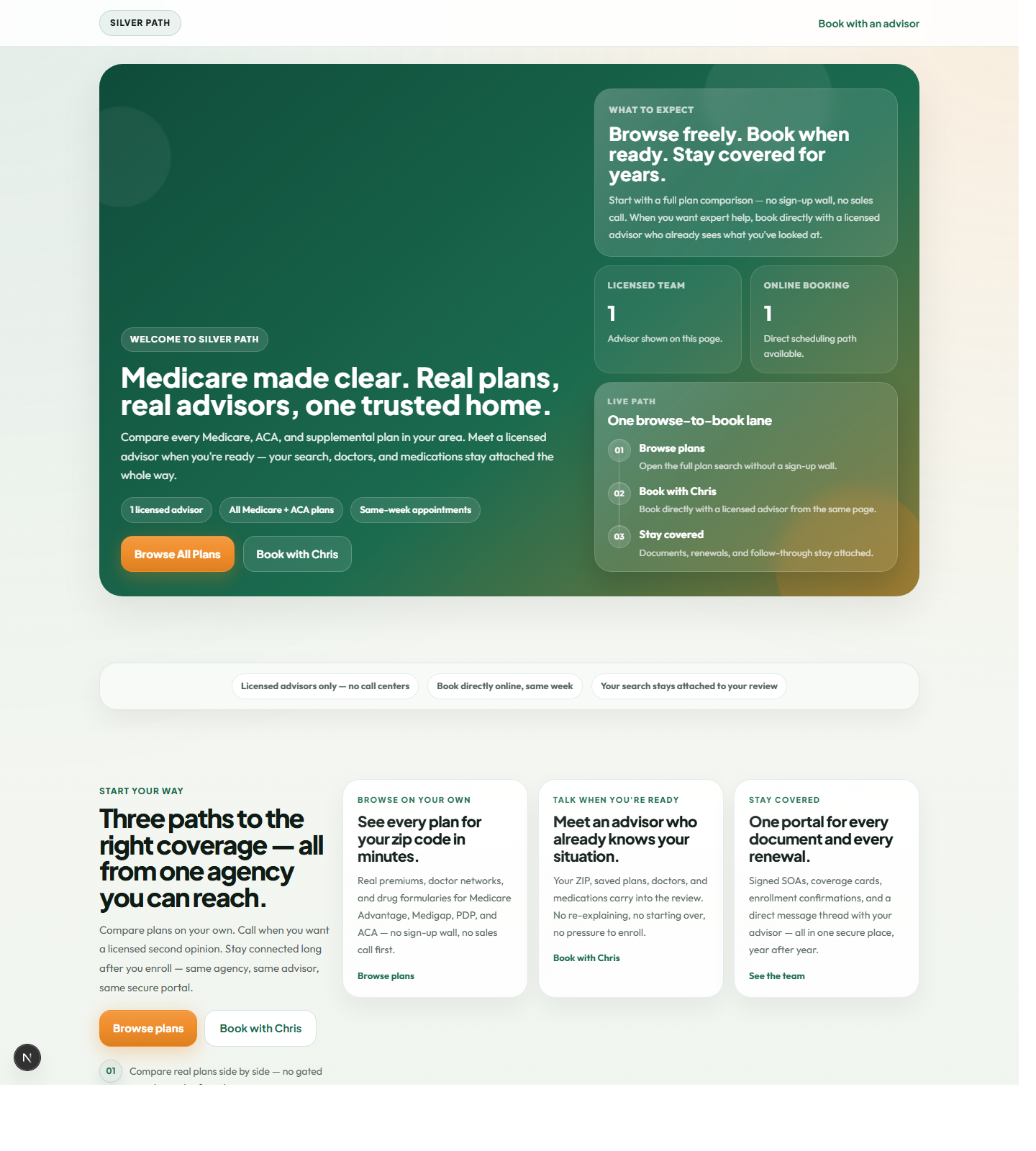 Branded agency page